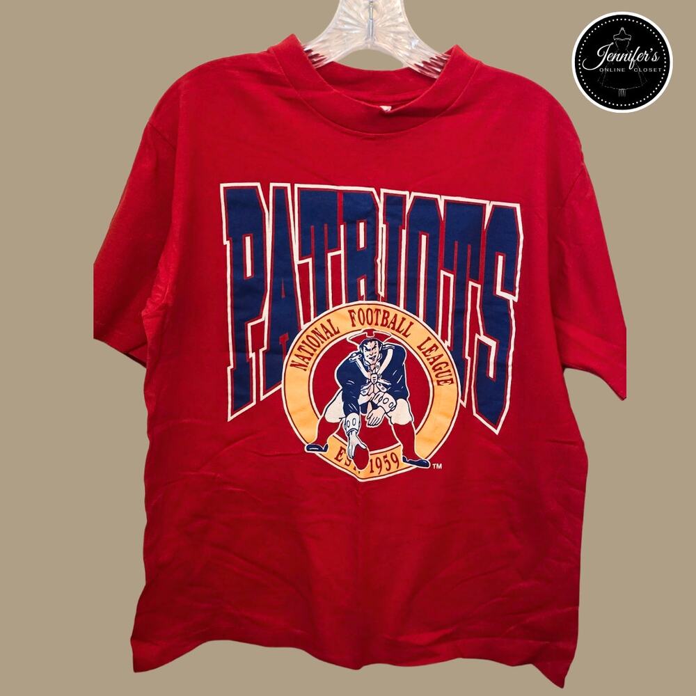 Trench RARE Vintage 90's New England Patriots 100% Cotton T-Shirt Size L (42-44)